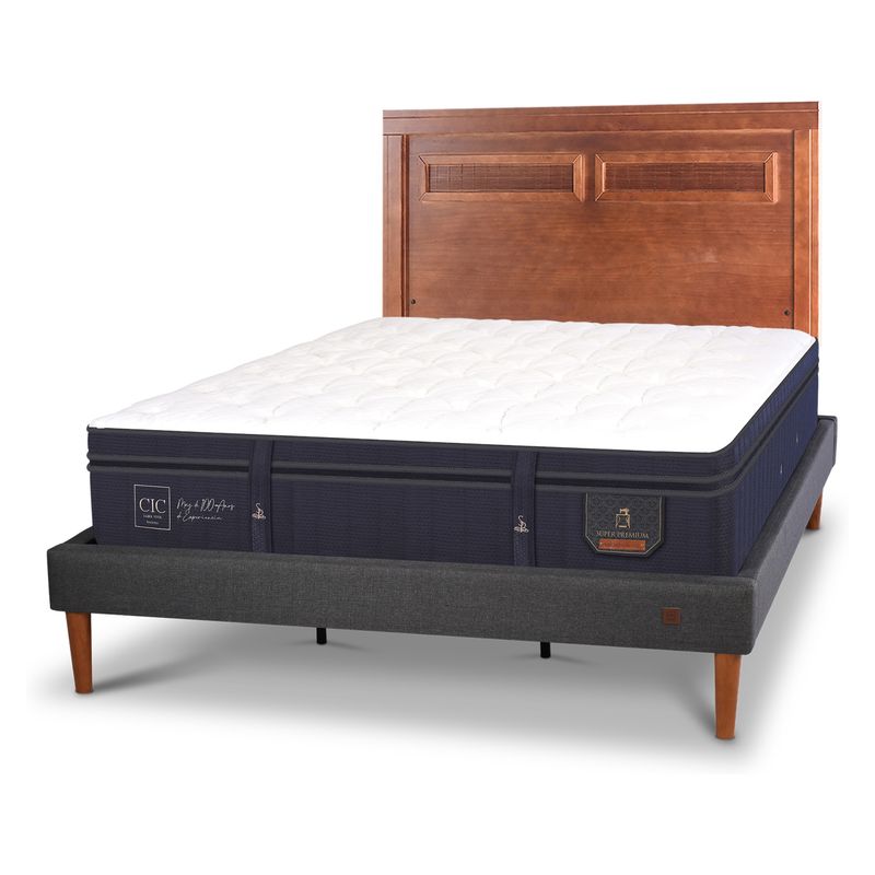 CIC - Cama Europea Curve Super Premium King 180X220Cm  Cic+ Respaldo Milan