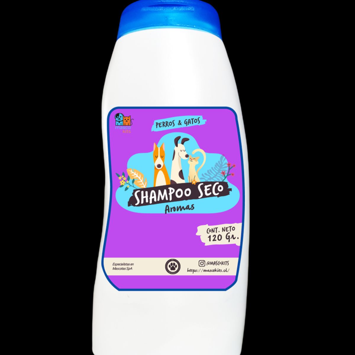 MASCOKITS - Kit Para Gato Shampoo Seco  Colonia Frambuesa-Fruitilicious.