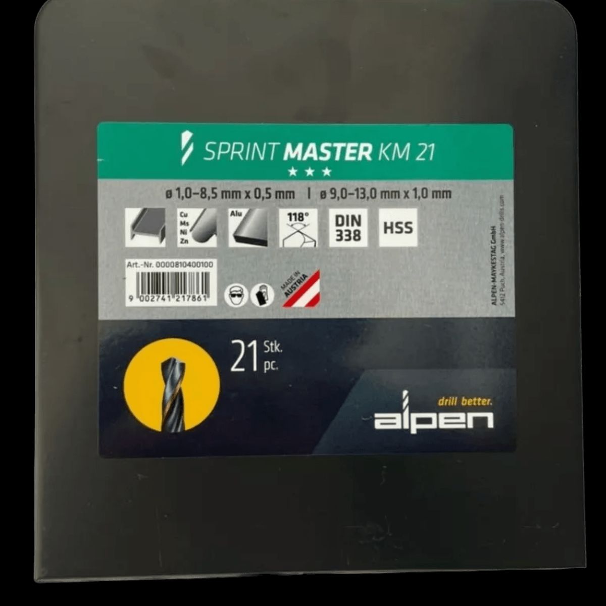 ALPEN - Set Brocas 21 Metal HSS Sprint KM21
