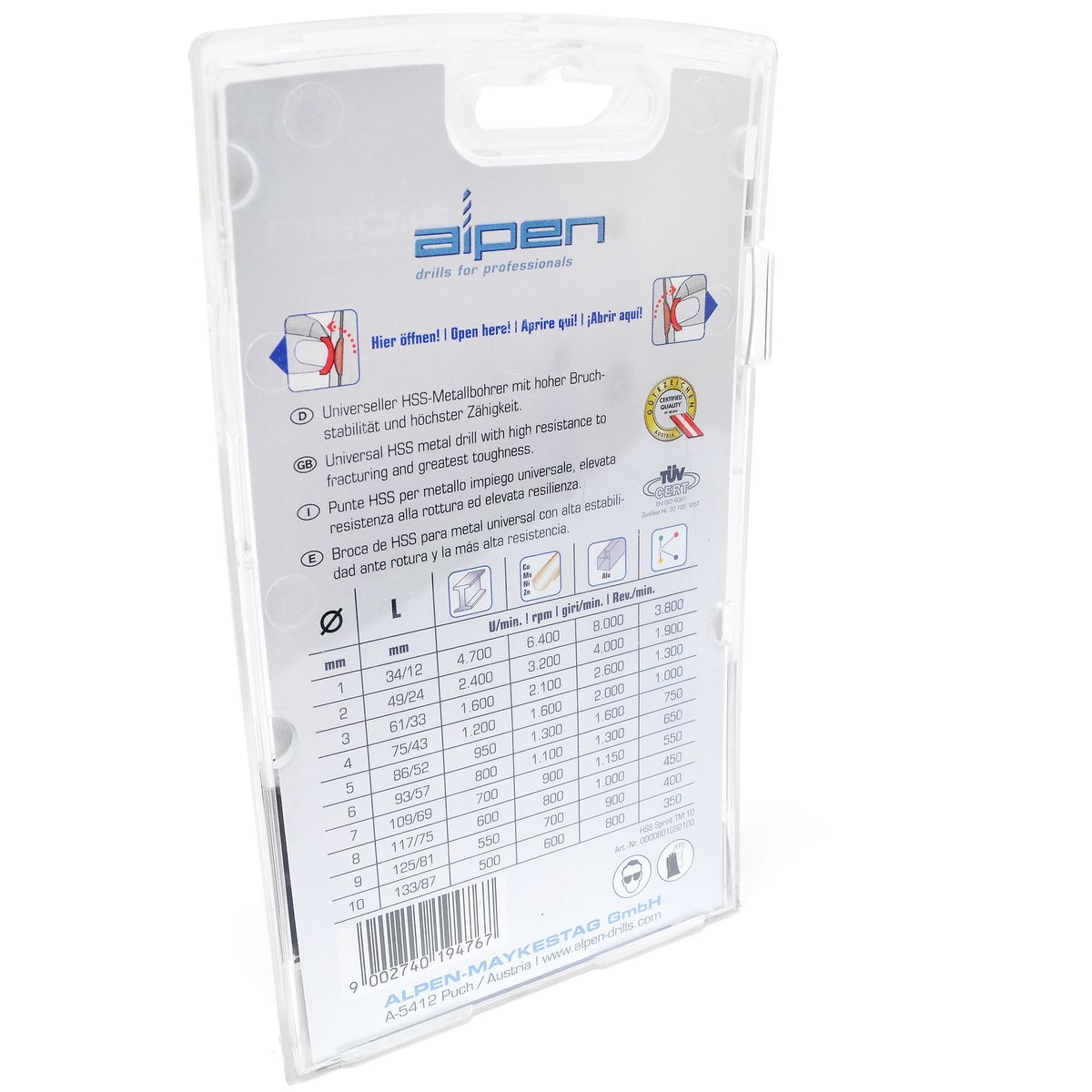 ALPEN - Set Brocas 10 Metal HSS Sprint TM10