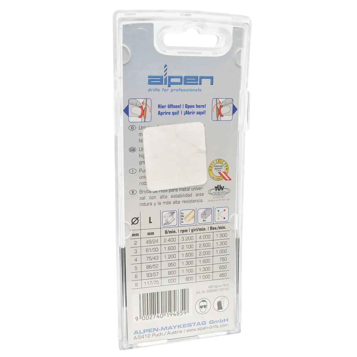 ALPEN - Set Brocas 6 Metal HSS Sprint TM6