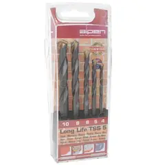ALPEN - Set 5 Brocas Piedra 4,5,6,8,10 mm Long Life