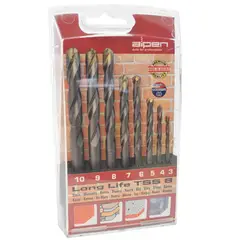 ALPEN - Set 8 Brocas Piedra 3 a 10 mm Long Life