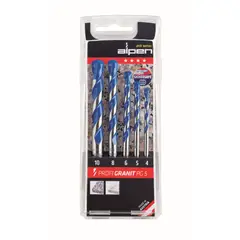 ALPEN - Set de 5 Brocas Granito 4/5/6/8/10 mm Profi Granit