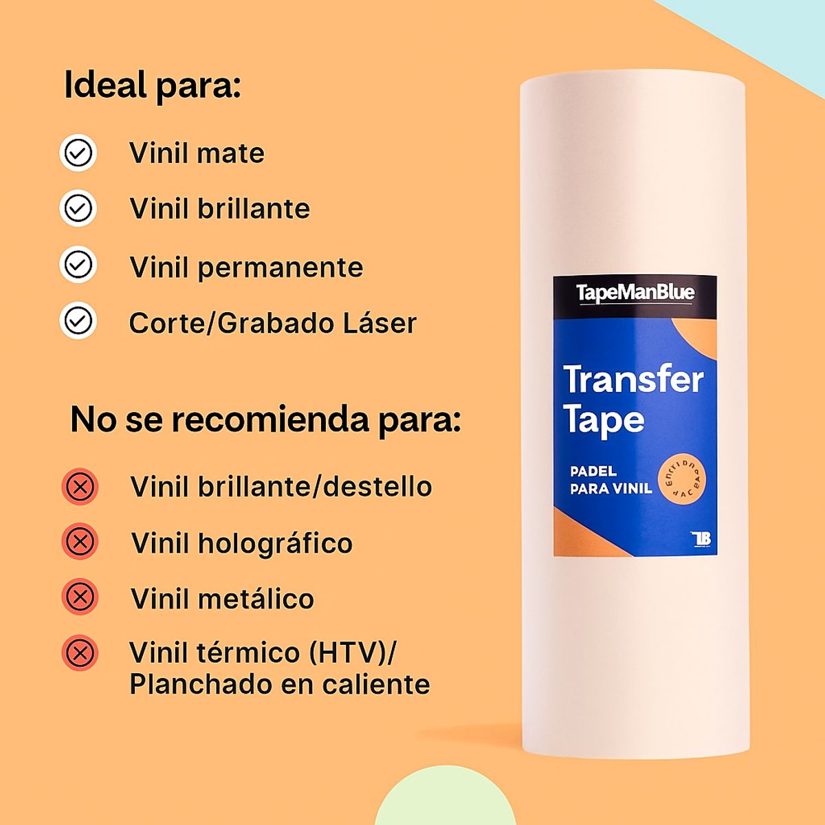 CREA PRINT - Rollo De Transferencia Transpaso Vinilo 30 Cms X 100 Mtrs