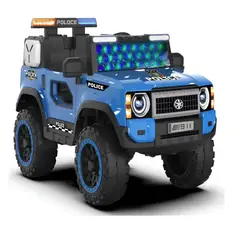 GENERICO - Auto Electrico Police 12v 2 Motores Aventura Y Seguridad Azul