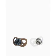 TWISTSHAKE - Chupetes 6+m 2 uns Negro / Blanco