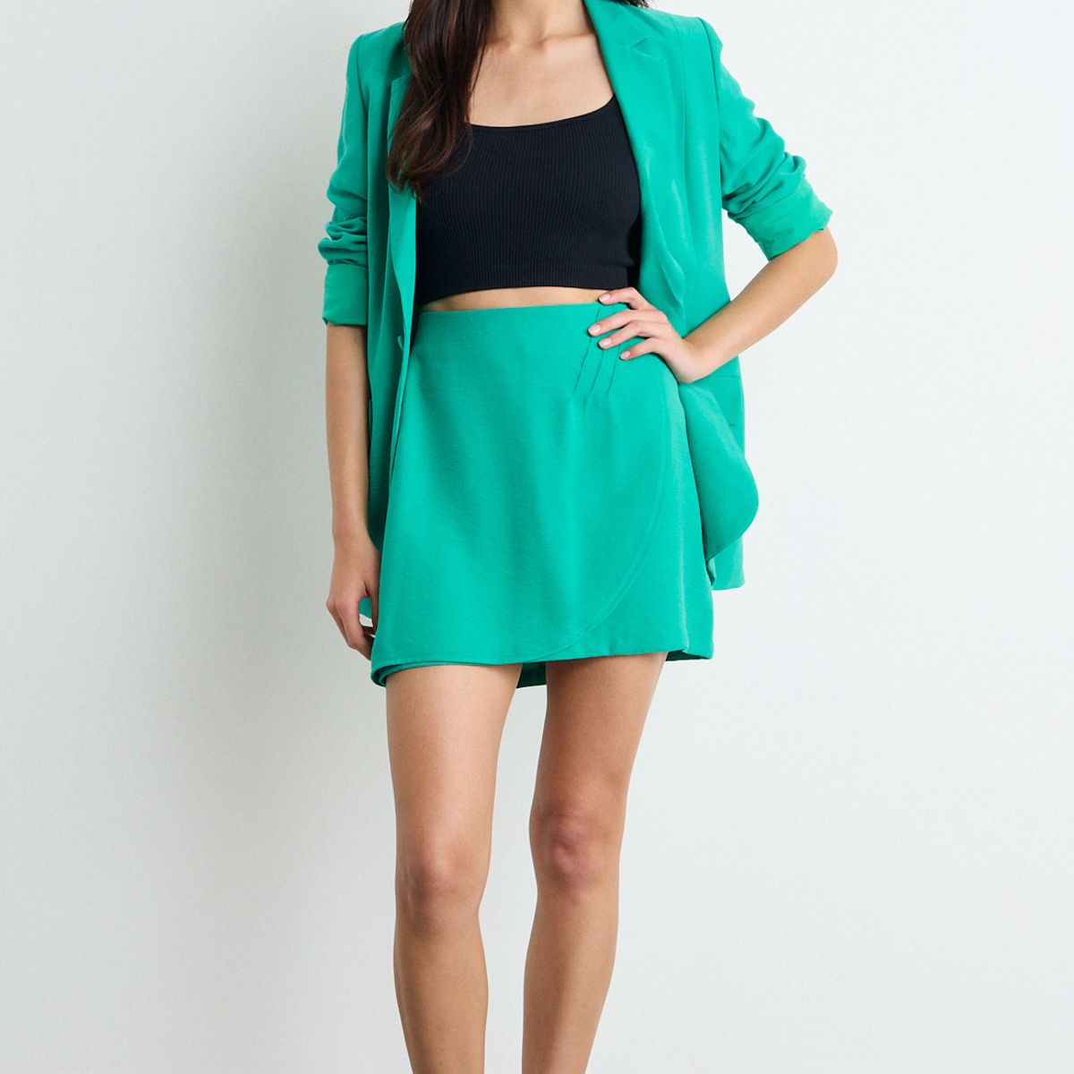 IO - Falda Lisa Mujer Verde Oliva Io