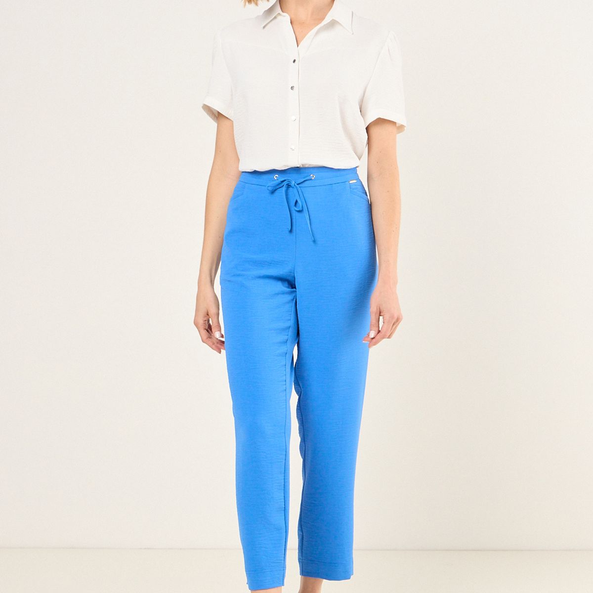 MA GRIFFE - Pantalon Liso Mujer Azul Magriffe