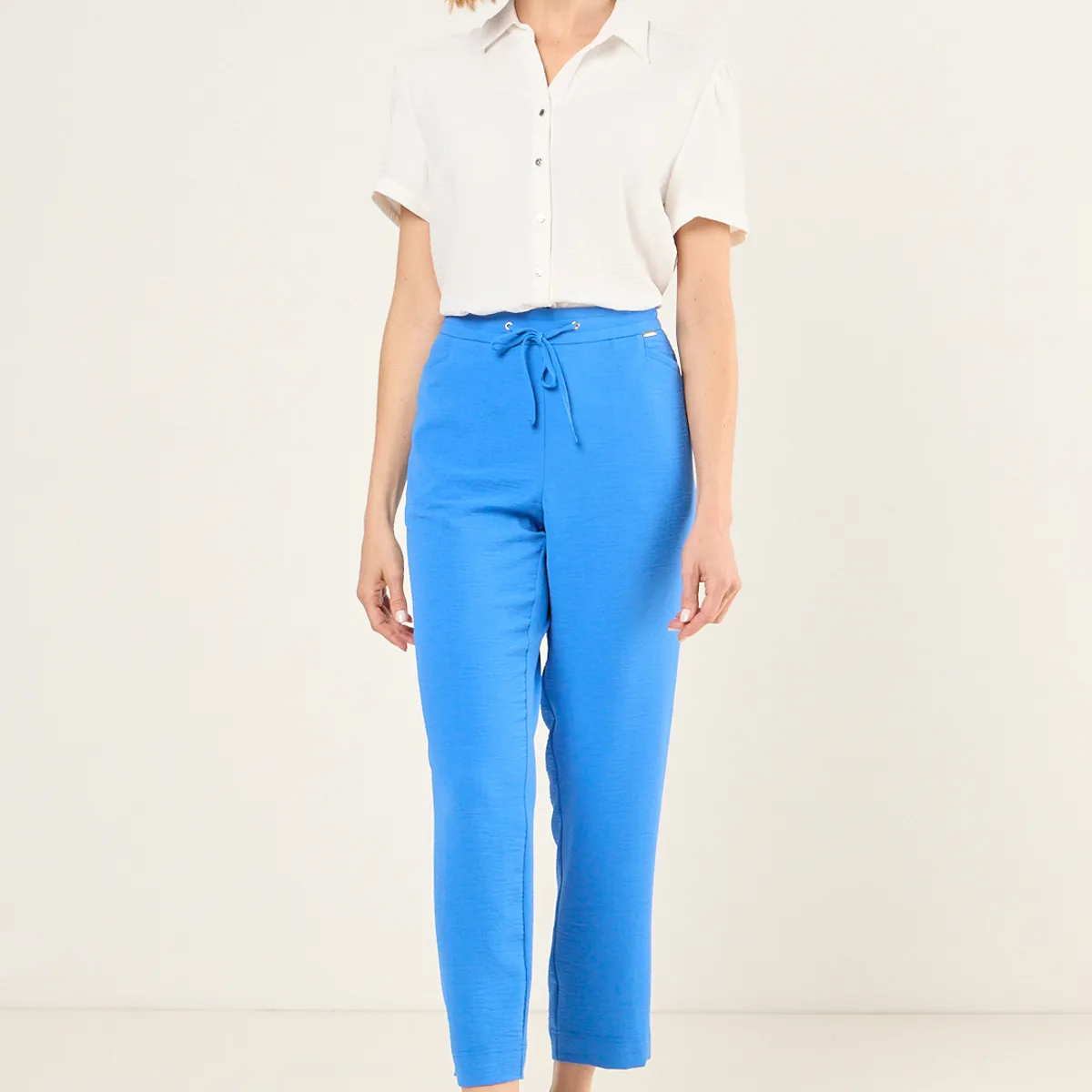 MA GRIFFE - Pantalon Liso Mujer Azul Magriffe