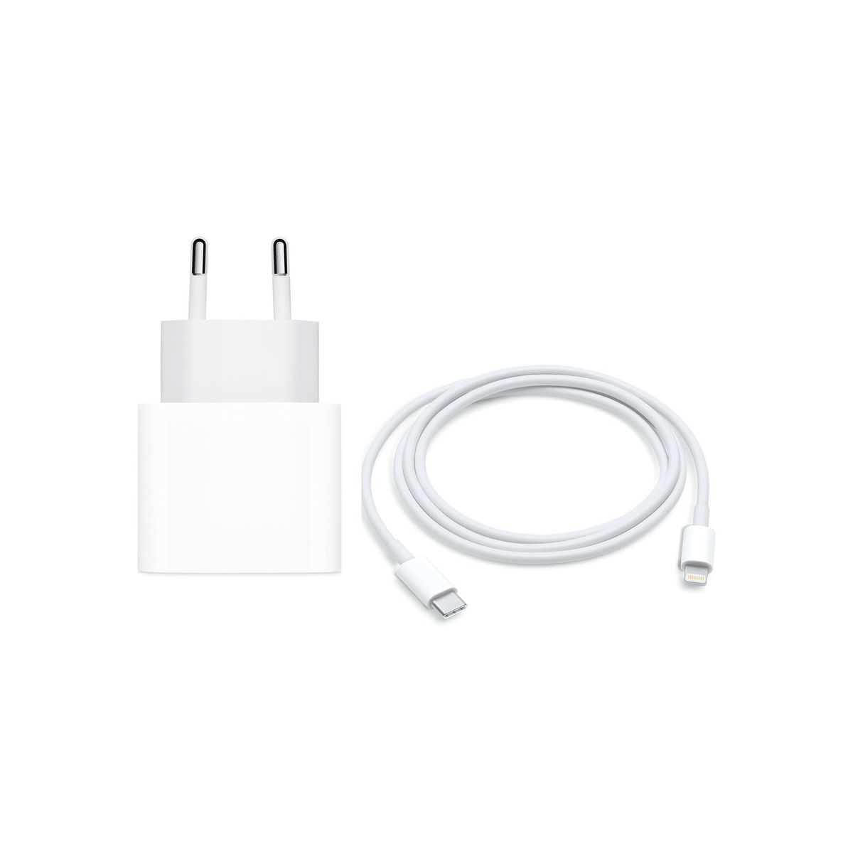 APPLE - Cargador 20W Para Iphone 14 13 12 11 Rápido Blanco + Cable 1 mt