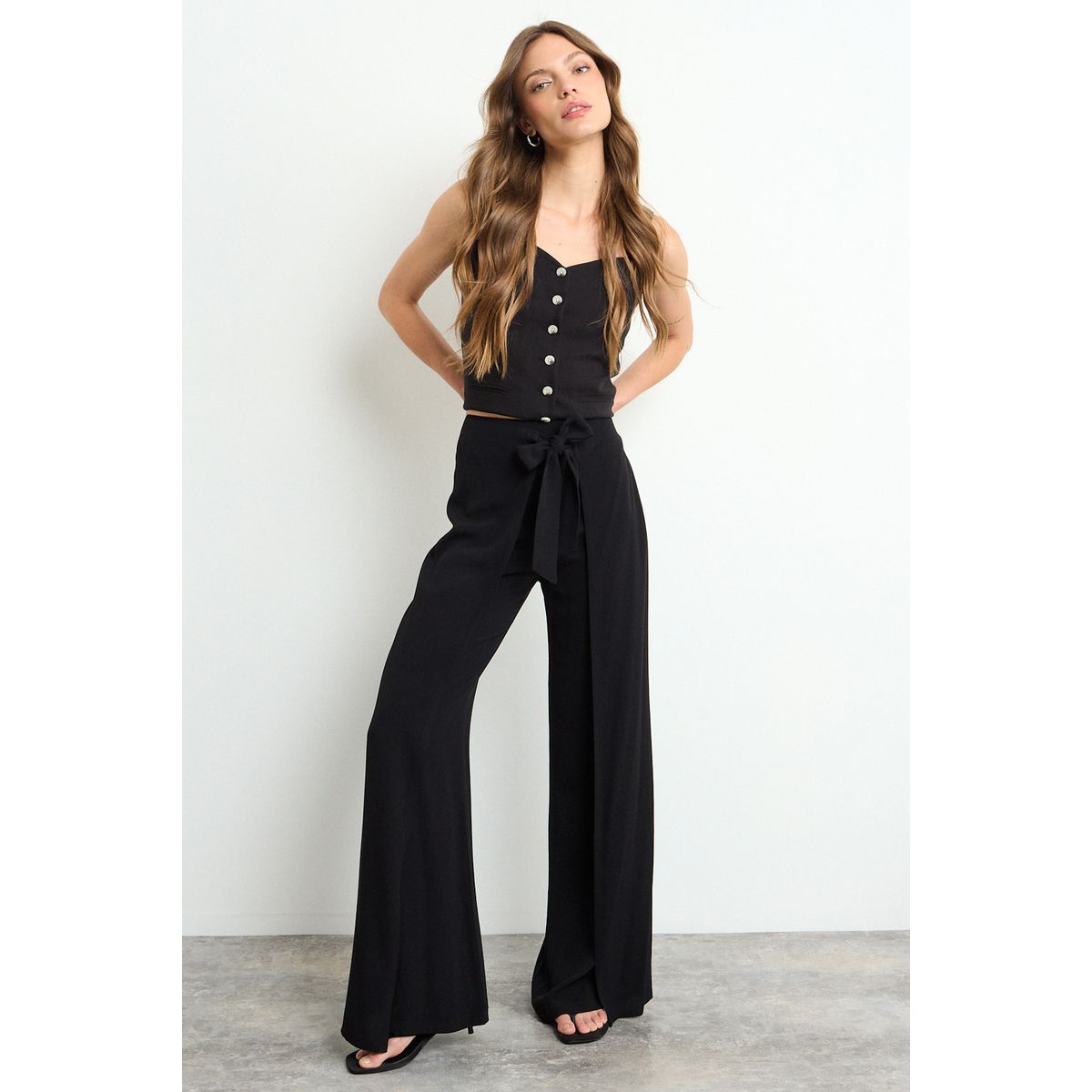 IO - Pantalon Liso Mujer Negro Io