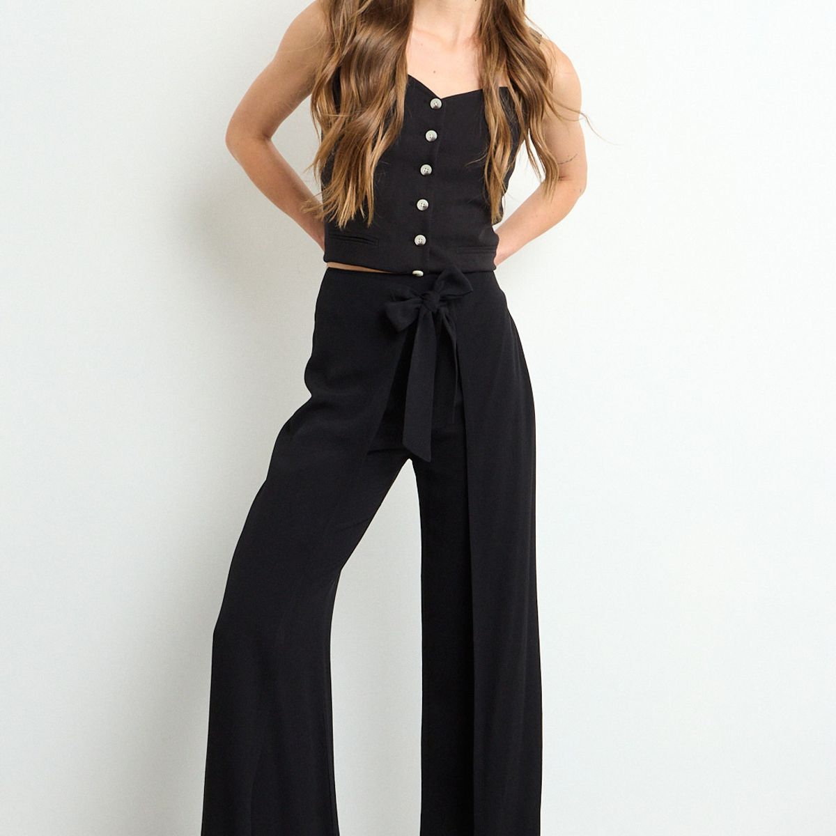 IO - Pantalon Liso Mujer Negro Io