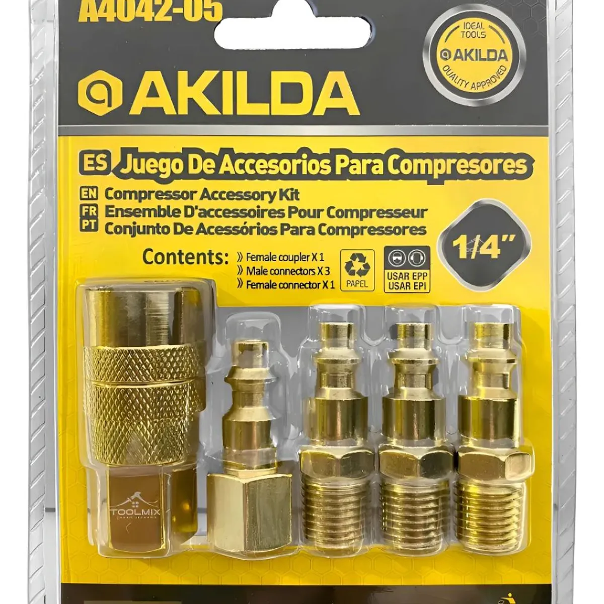 GENERICO - Set Accesorios O Acoples Rápido 14 Para Compresor Akilda
