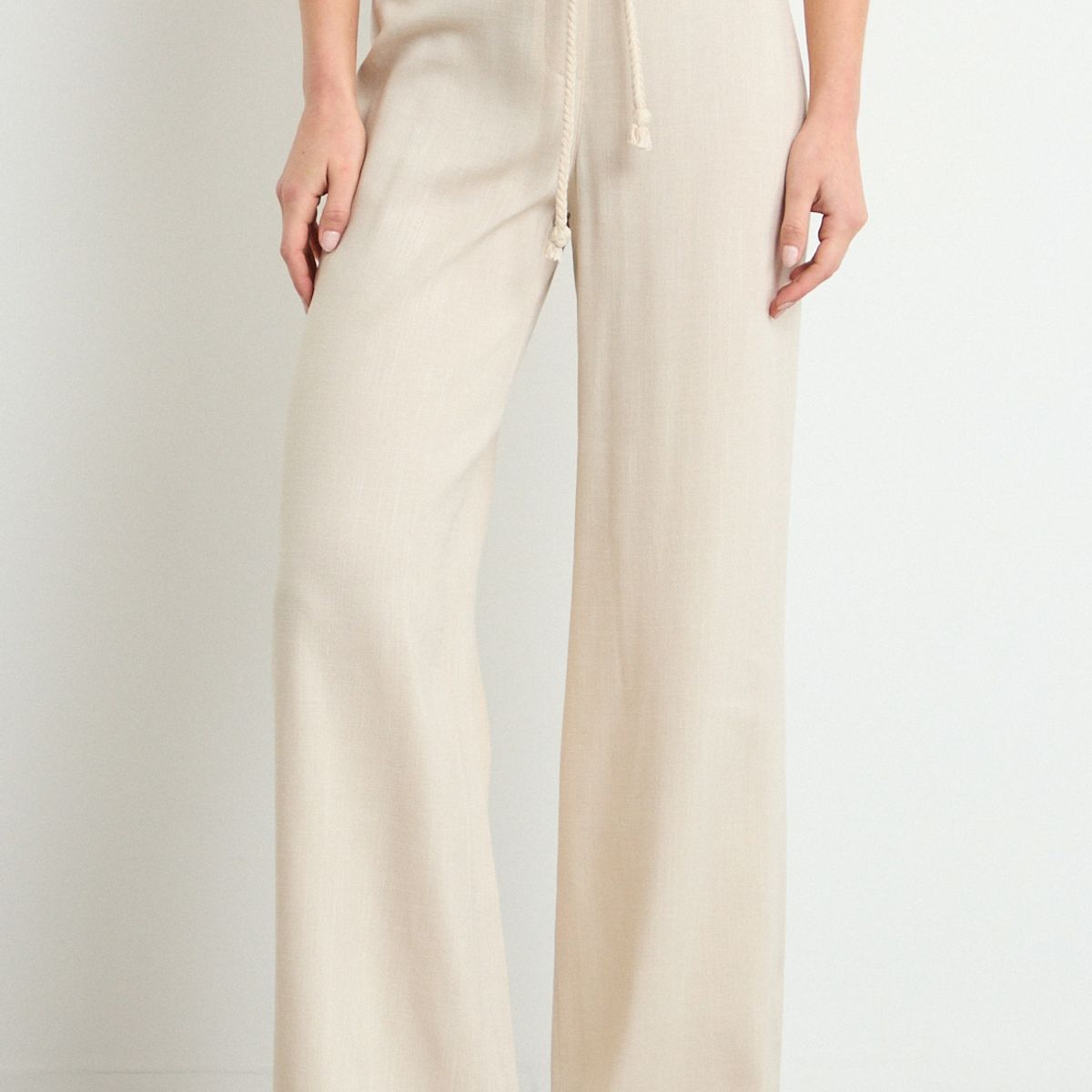 IO - Pantalon Liso Mujer Beige Io