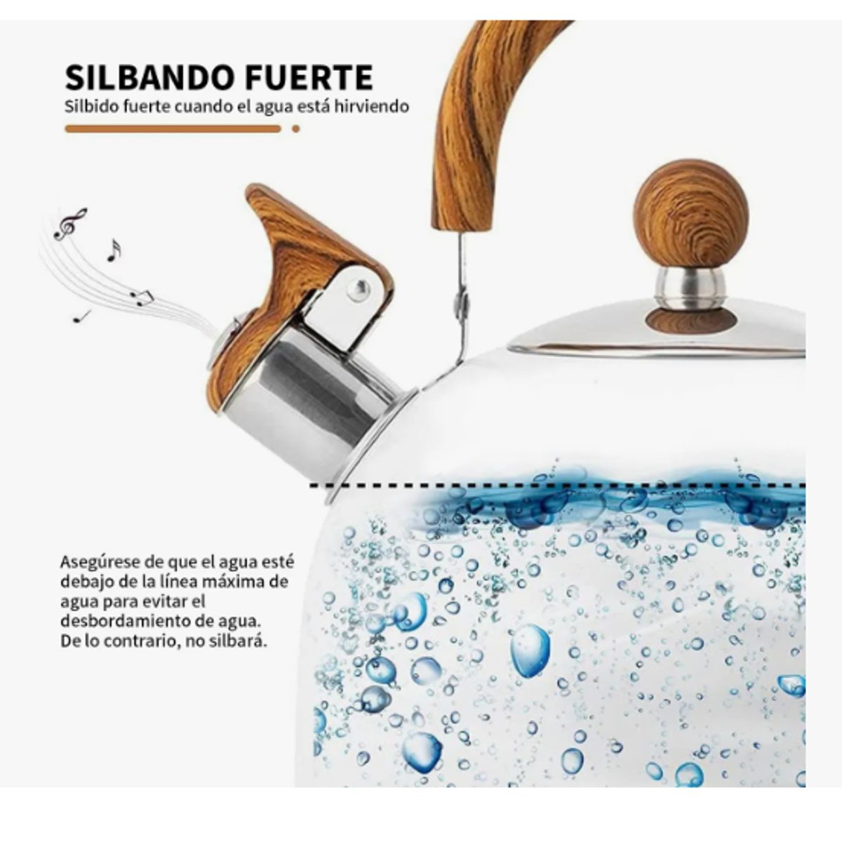 GENERICO - Tetera Silbante Chef Choice 25l Acero Inoxidable Blanco