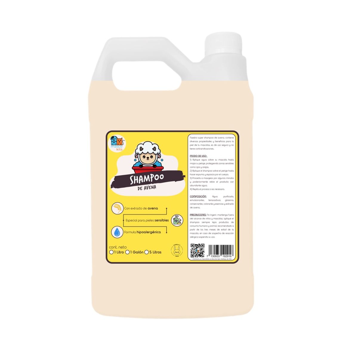 MASCOKITS - Kit Shampoo & Acondicionador Avena 1 Galón Perros & Mascotas