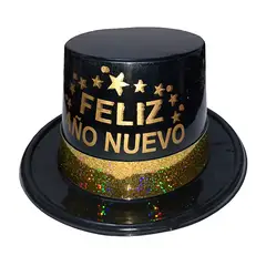 GENERICO - GORRO COPA FELIZ AO NUEVO NEGRO X12 UNI