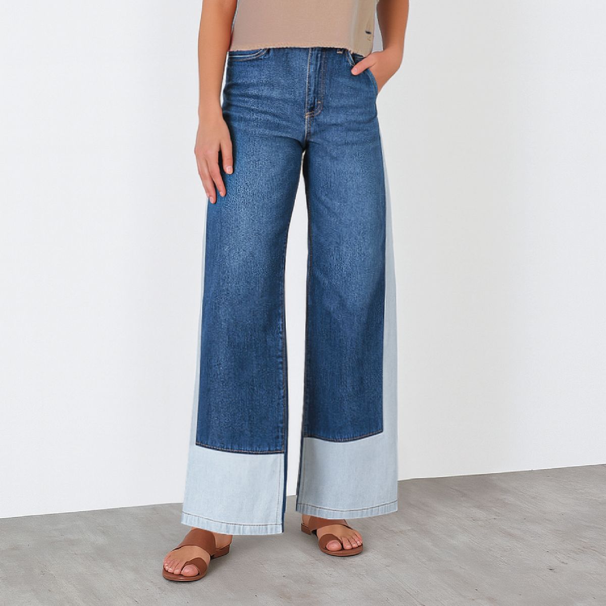 RAINDOOR - Pantalón Bicolor Franja White