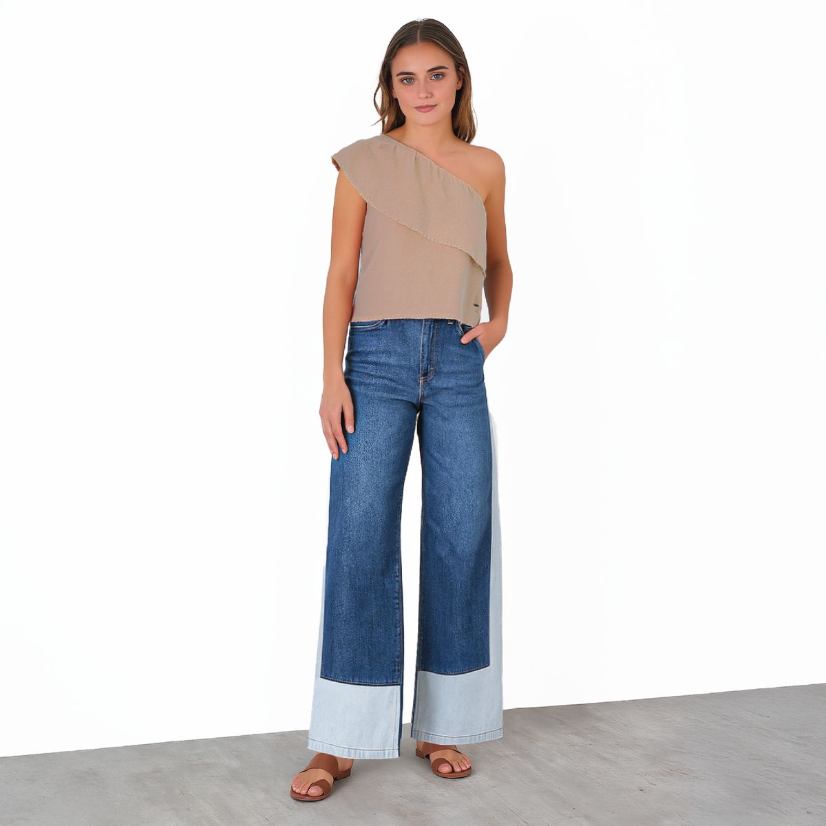 RAINDOOR - Pantalón Bicolor Franja White