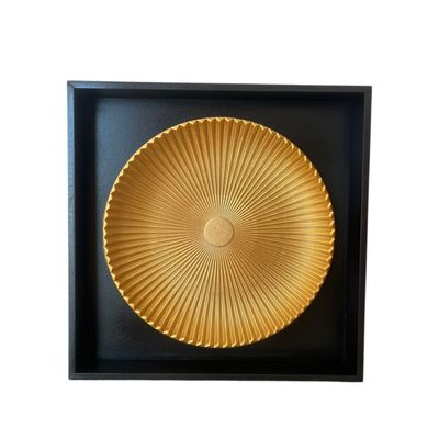 Imagen 2 del producto Set 2 Cuadros Decorativos negro de madera con plato Dorado