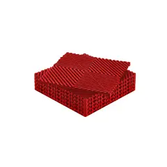 CELLBOX - Pack x6 Piso de Plástico Encajable Antideslizante y Drenante Rojo - Garaje Patio o Terraza