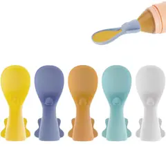 GENERICO - Set 5 Piezas Cucharas Dispensadoras De Silicona Para Bebés