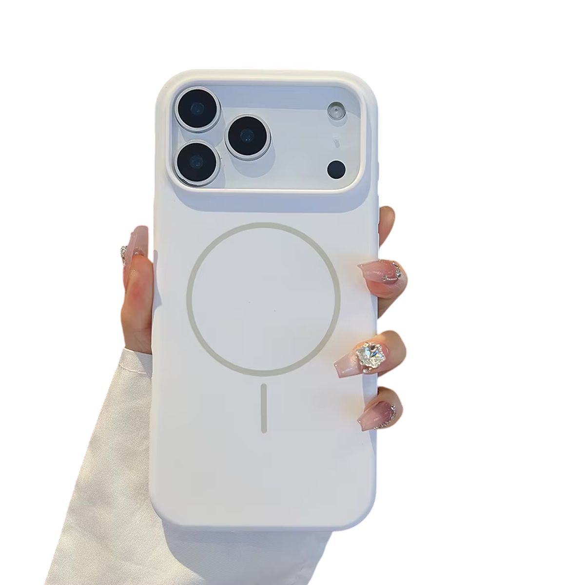 GENERICO - Carcasa Silicona Con Magsafe Iphone 17 Pro Max / Blanco