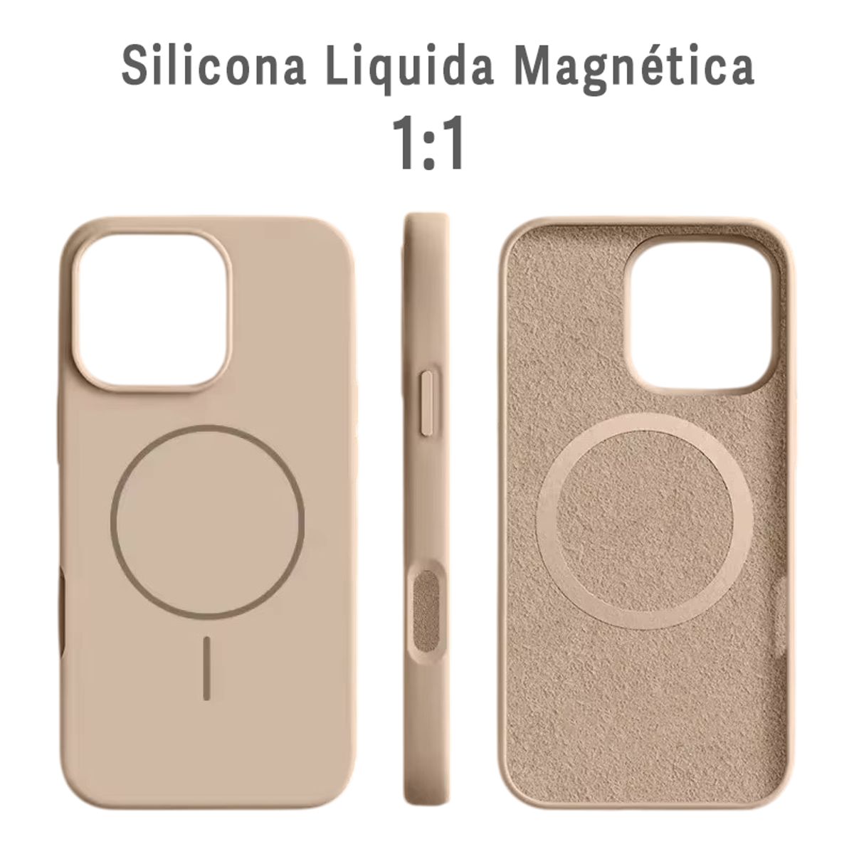 GENERICO - Carcasa Silicona Con Magsafe Iphone 17 Pro Max / Caqui