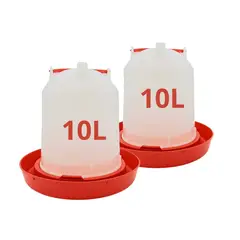 GENERICO - Pack de 2 Bebederos de 10 L para Gallinas y Aves de Corral