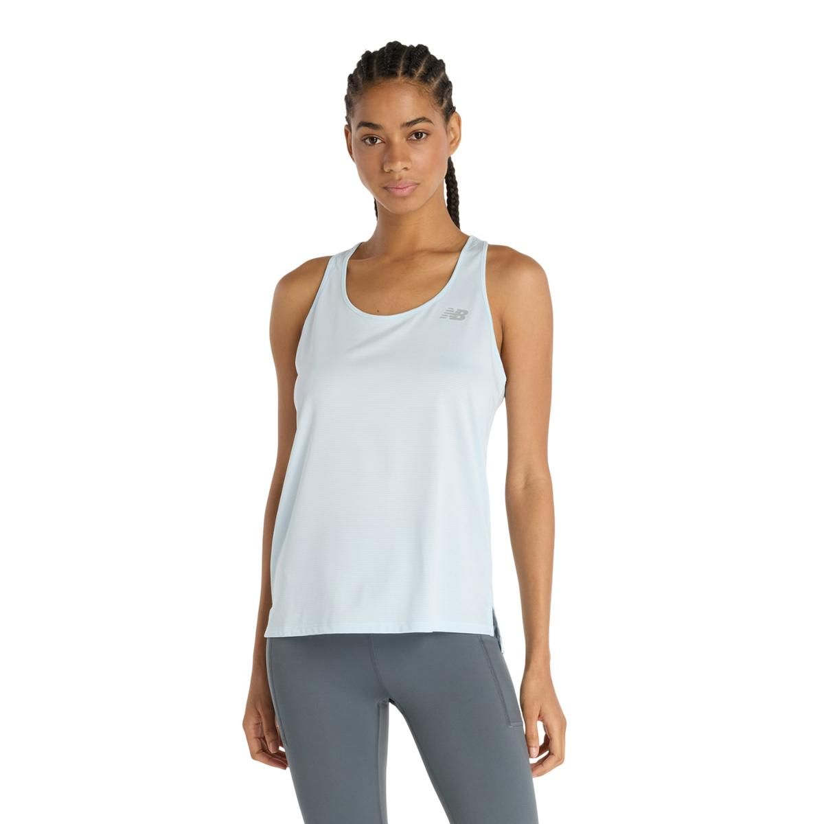 NEW BALANCE - Polera Running Mujer New Balance Sport Essentials Celeste