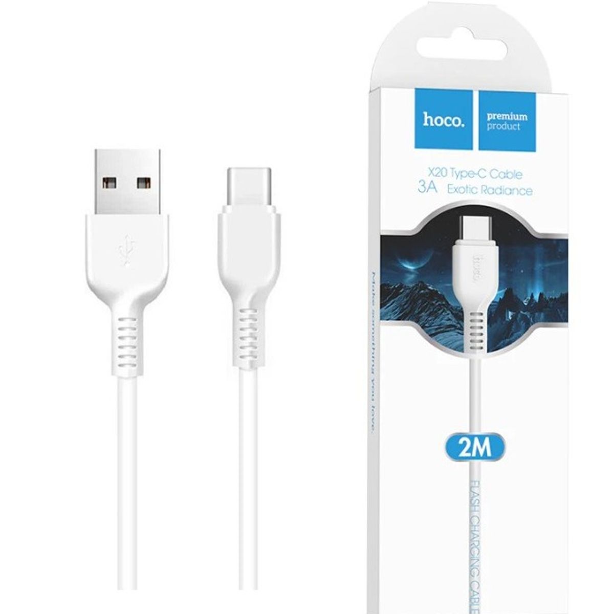 HOCO - Cable Usb a C Hoco X20 2 metro Blanco