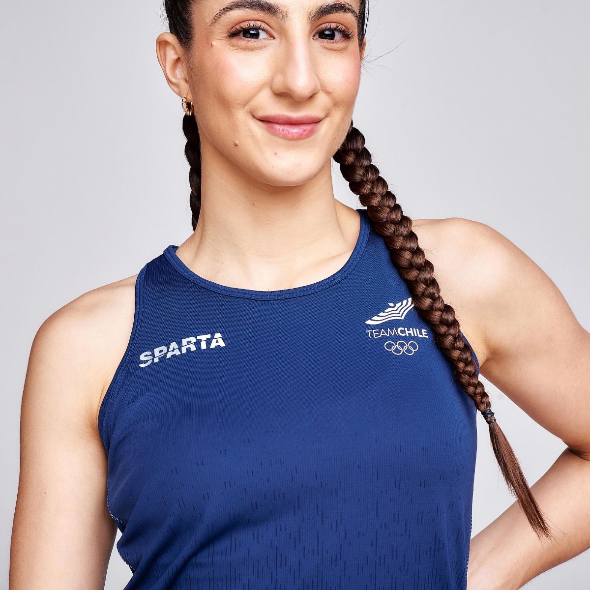SPARTA - Polera Sin Mangas Entrenamiento Mujer Sparta Team Chile Azul