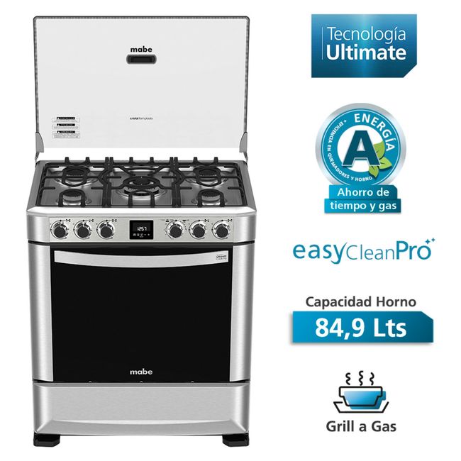 MABE - Cocina de Piso 76 cm Acero Inoxidable Mabe