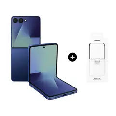 SAMSUNG - Galaxy Z Flip7 256GB Azul + Carcasa transparente Galaxy Z Flip7 con anillo