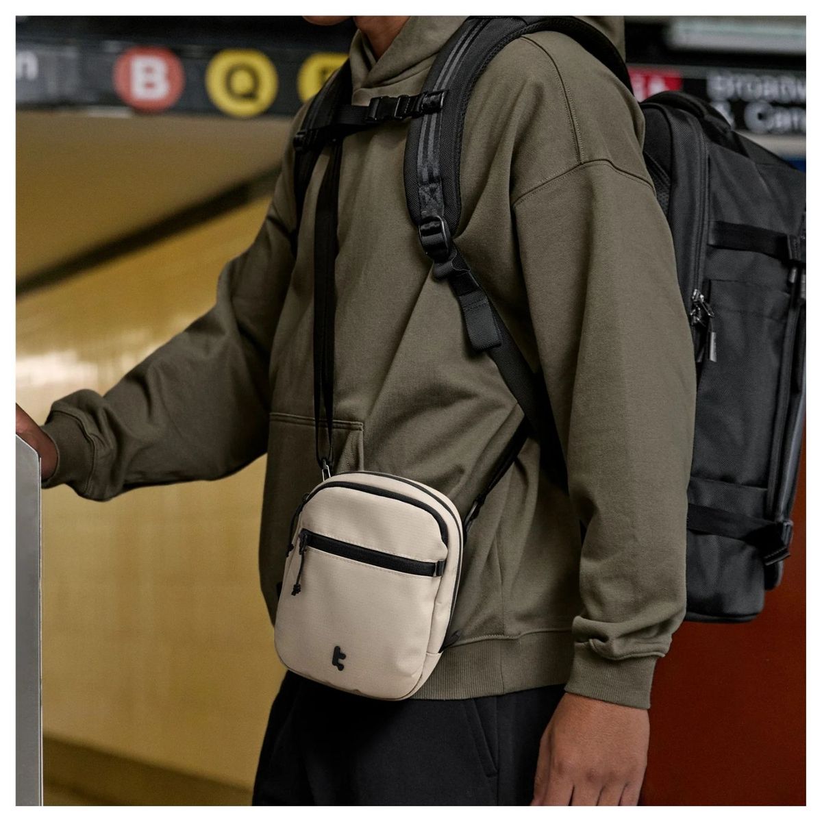 TOMTOC - Tomtoc Bolso Bandolera de Viaje Aviator-T37 RFID Caqui