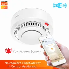 D MOTICA - Detector De Humo Inteligente Wifi Inalámbrico Con Sirena Interna