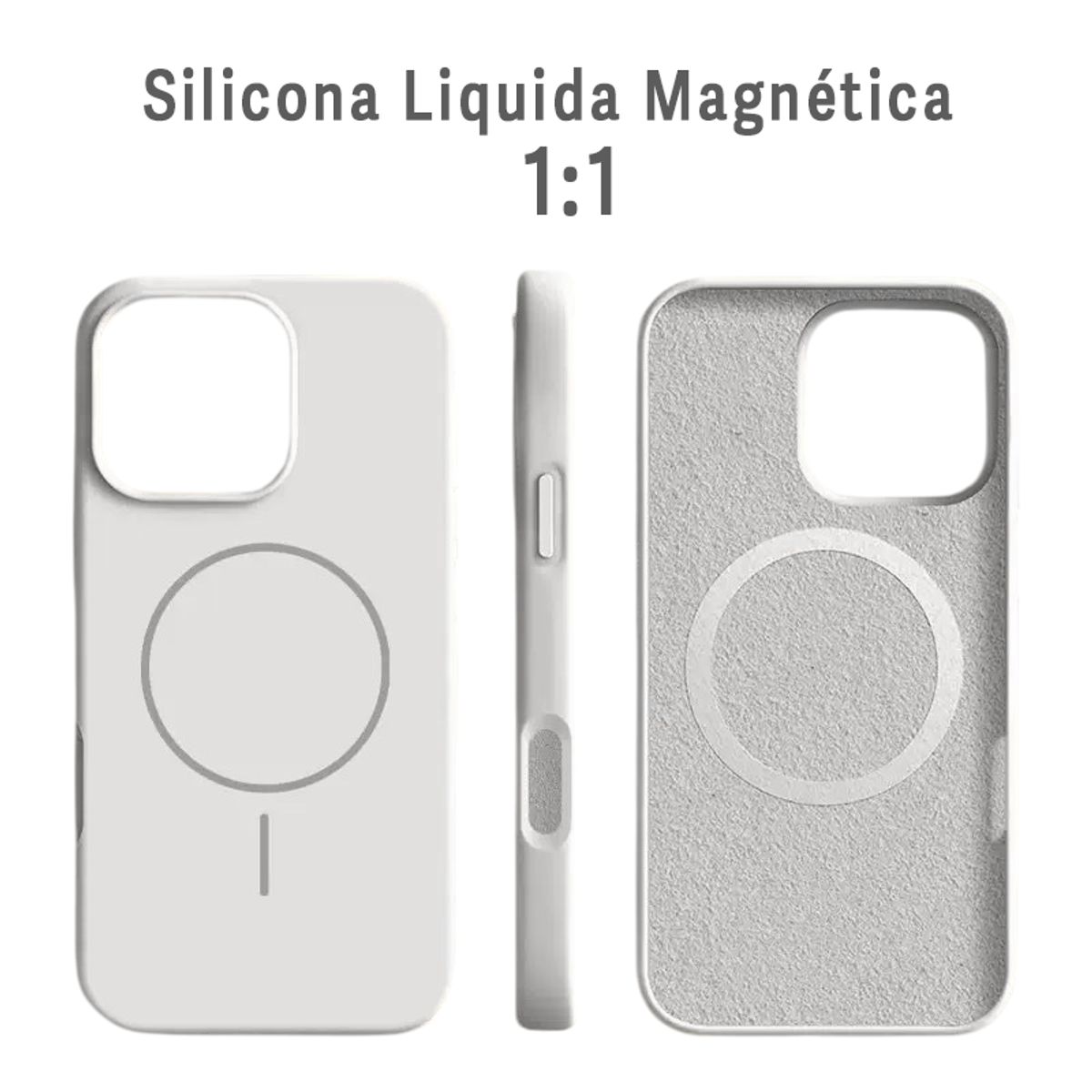 GENERICO - Carcasa Silicona Con Magsafe Iphone 17 Pro / Blanco