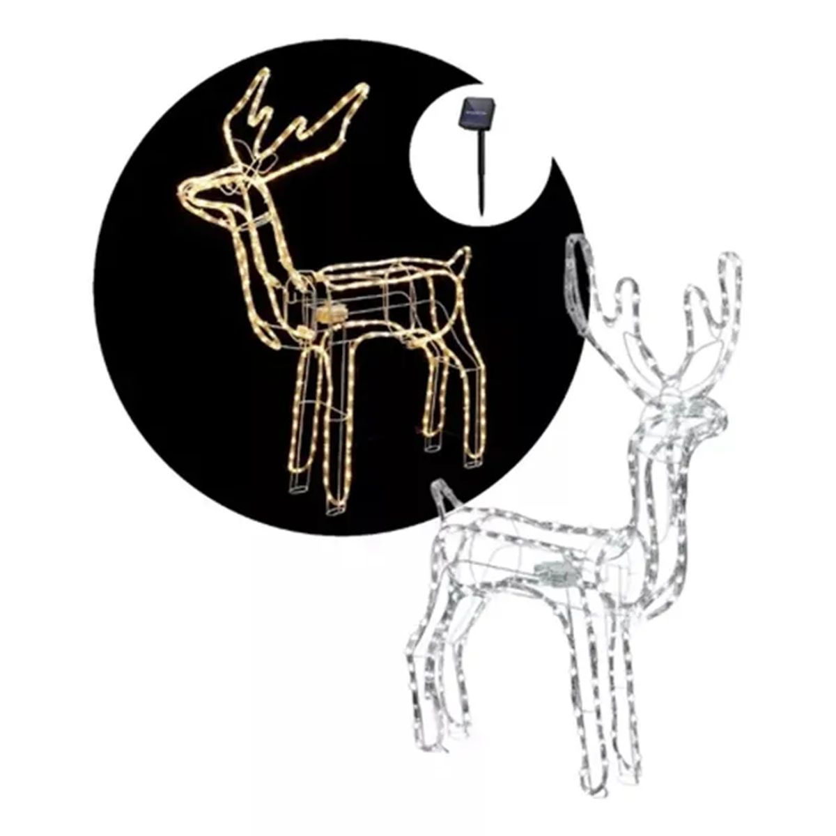 GENERICO - Reno Navideño LED 120m SOLAR luz cálida