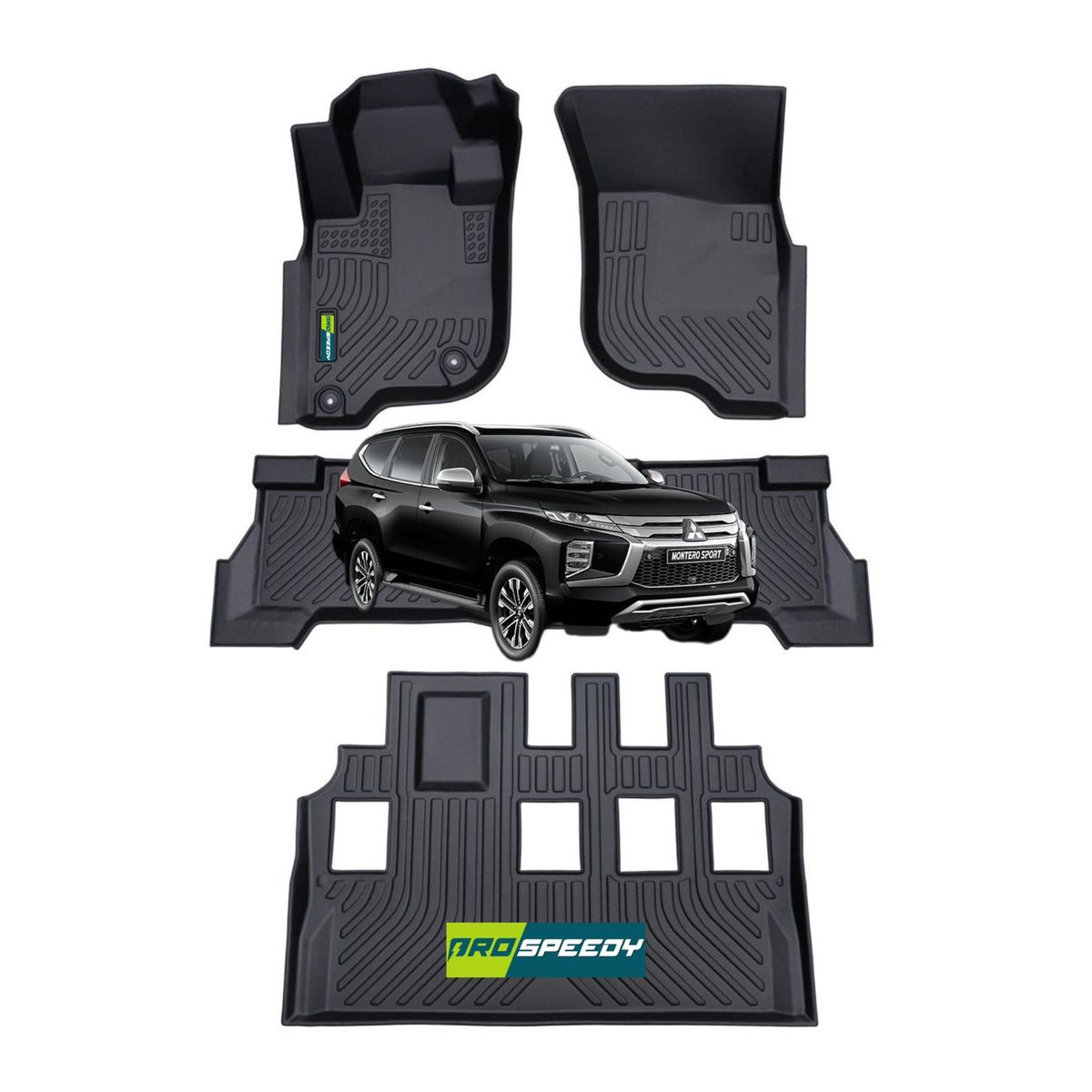 GENERICO - PISOS CALCE PERFECTO PROSPEEDY MITSUBISHI MONTERO SPORT 2016+ 4PIEZAS