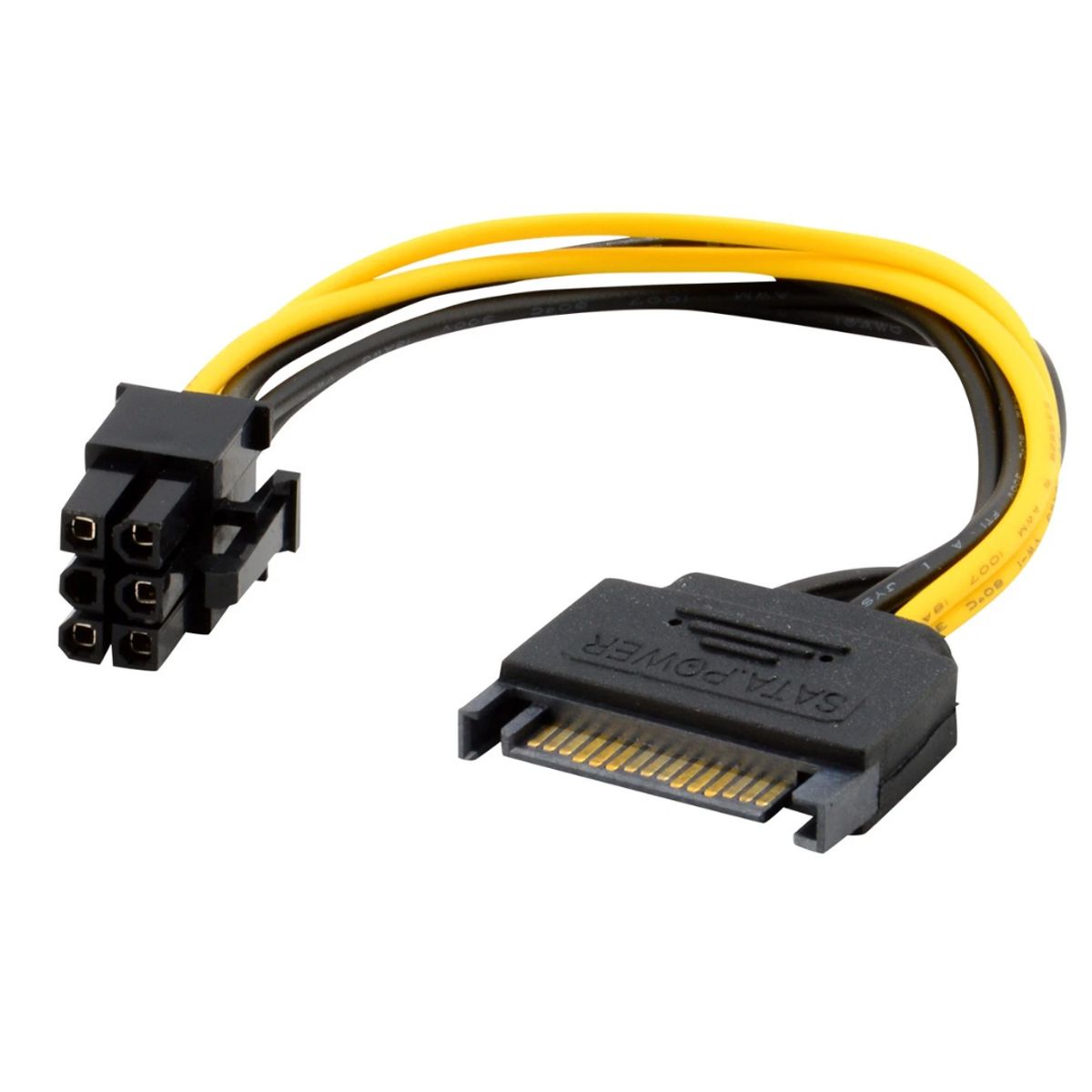 GENERICO - Cable Adaptador SATA 15 Pin a PCI-E 6 Pin 20cm Para Tarjeta de Video