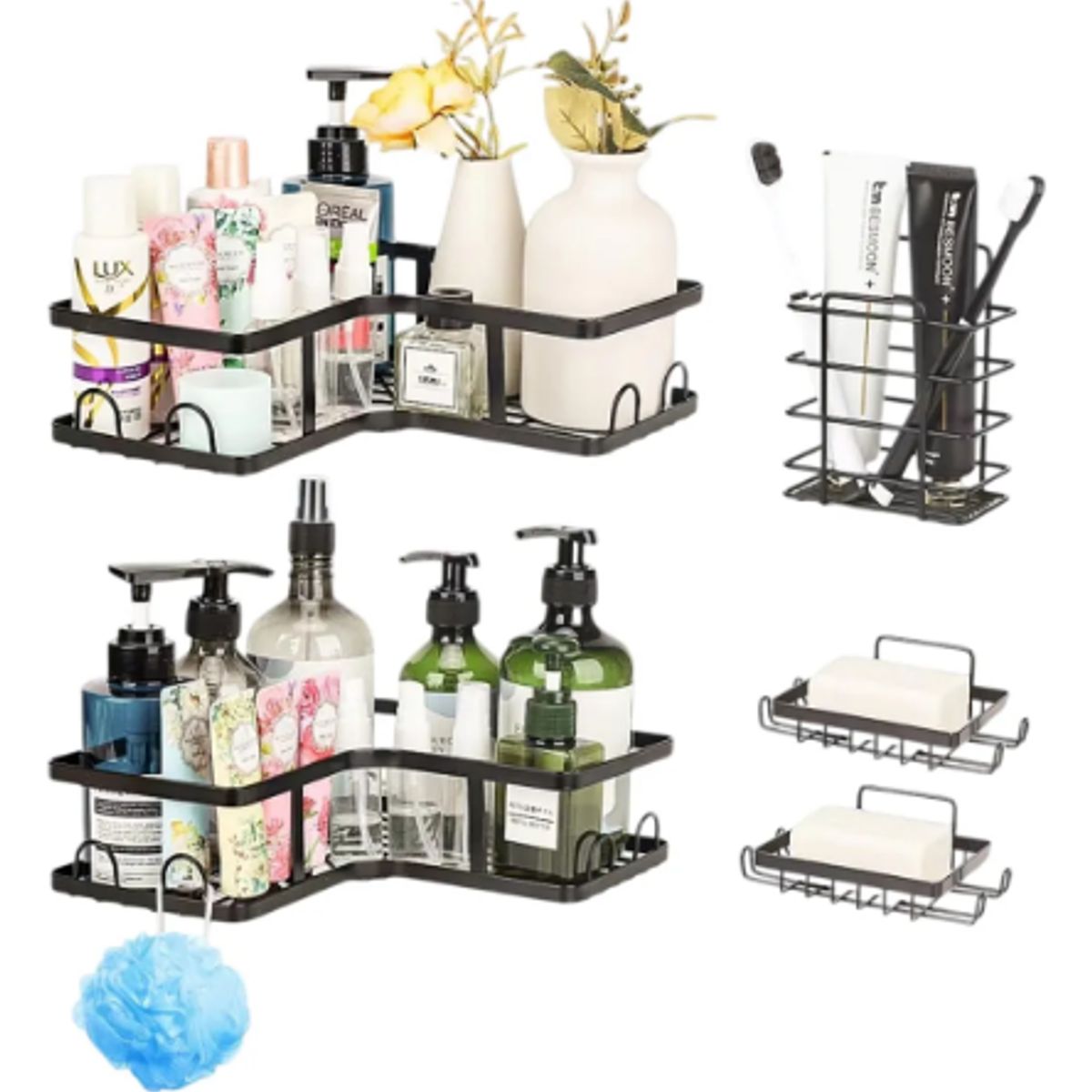 GENERICO - Organizador De Pared Para Ducha Repisas Aéreas 5 Pcs