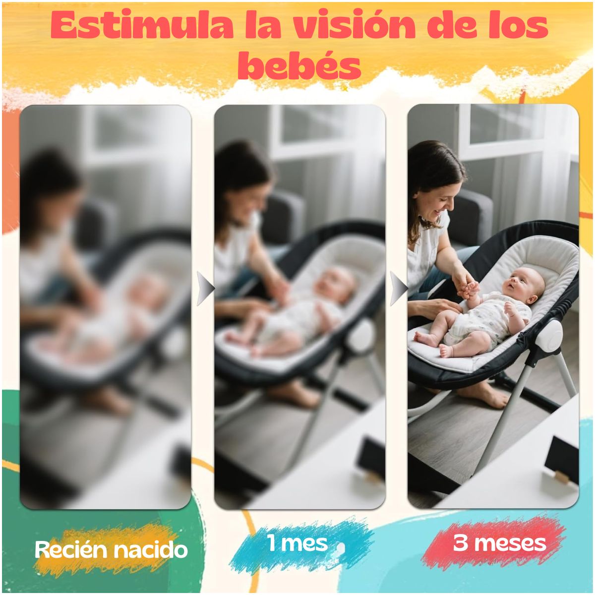 GENERICO - Tarjetas De Estimulación Visual Didáctico Bebés 3 A 6 Meses