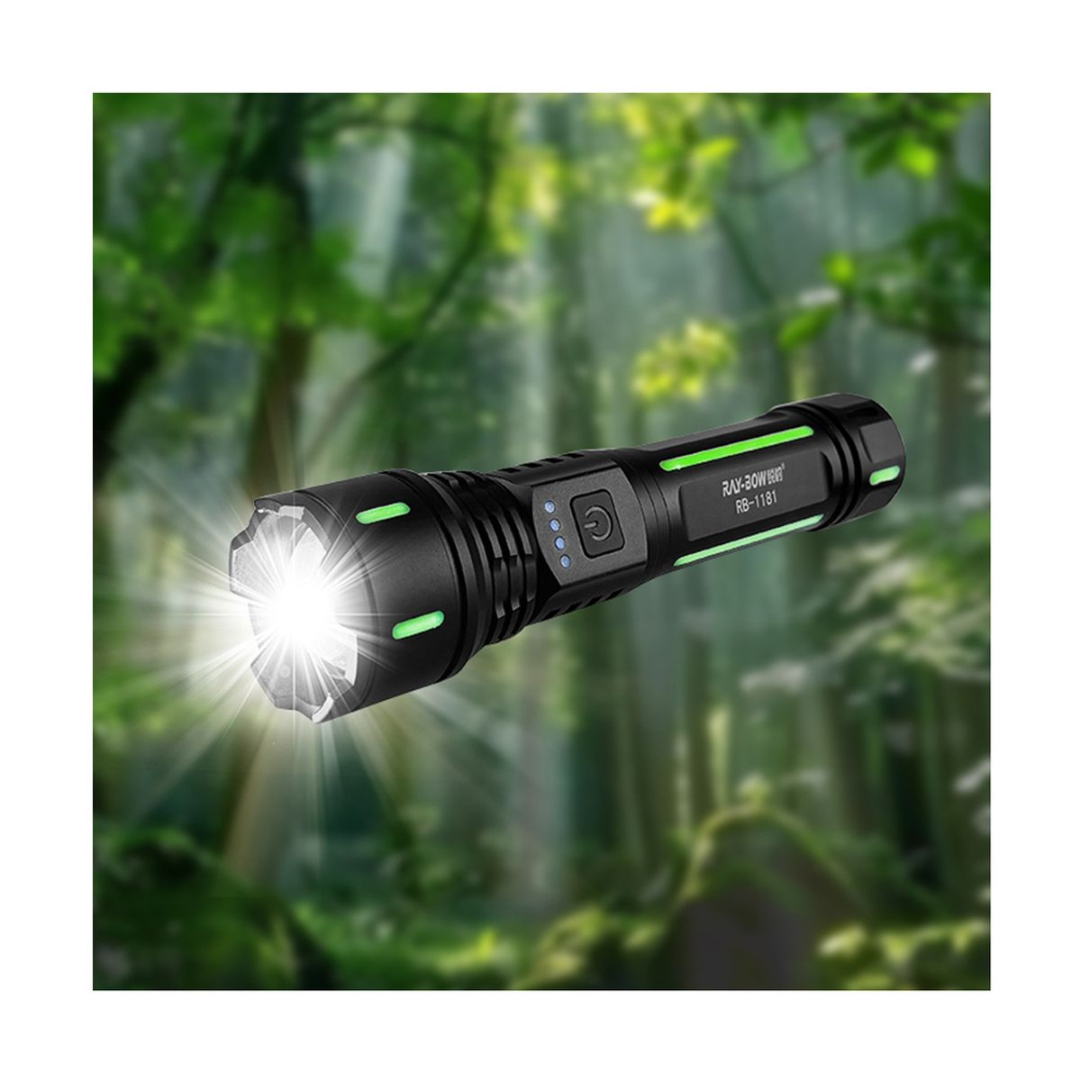 IRM - Linterna Led De Alta Potencia Con Aleación De Aluminio 1000 Metros Power Bank Usb Tipo C