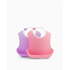 TWISTSHAKE - Baberos 4+m 2 uns Rosado / Morado Pastel