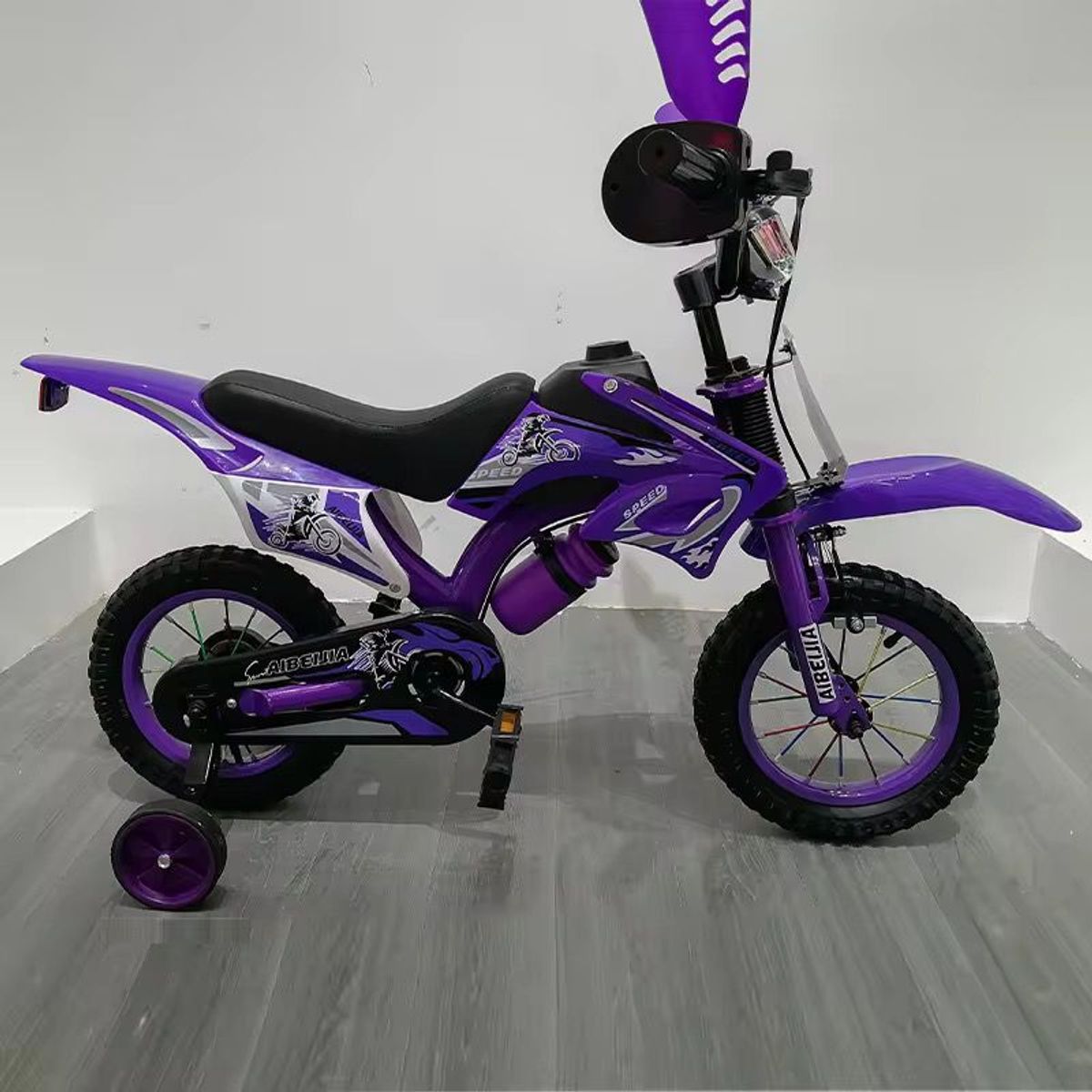 GENERICO - Bicimoto Infantil Bicicleta Aro 16 Sonido Como Motor Morado