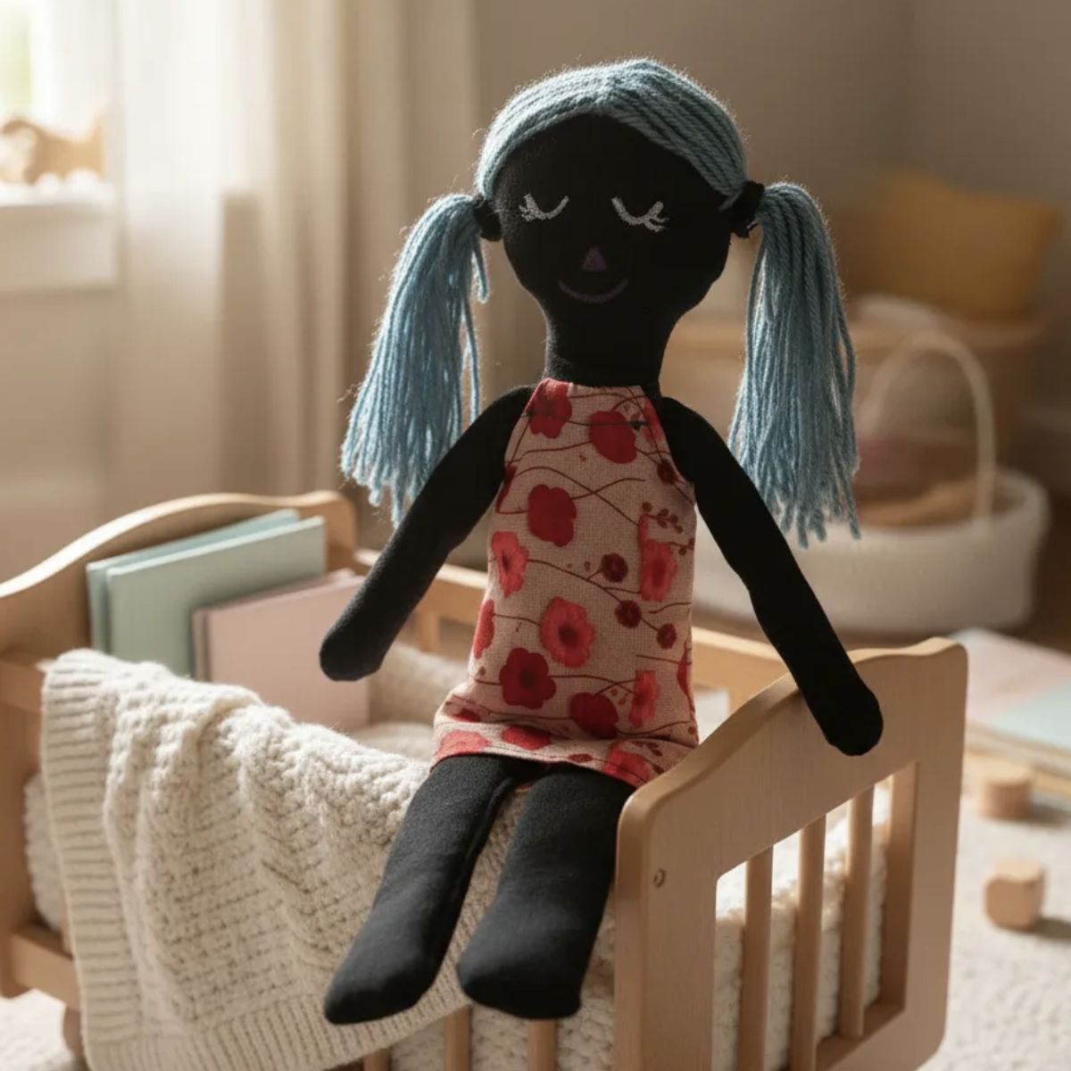 HAOKIDS - Mi primera muñeca color María Waldorf-Montessori Inclusión lona relleno antialérgico pintada a mano