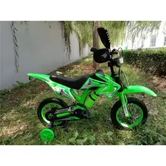 GENERICO - Bicimoto Infantil Bicicleta Aro 16 Sonido Como Motor verde