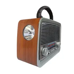 GENERICO - Radio Vintage Portatil Recargable AMFM con USB y SD