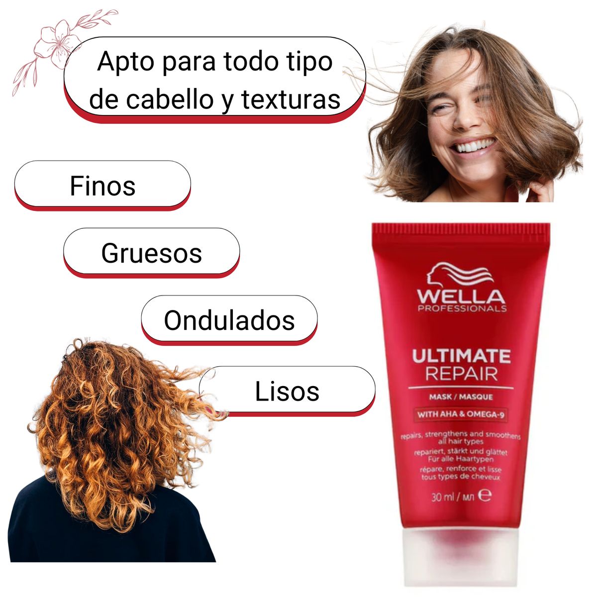 WELLA - Mascara Wella Ultimate Repair 30ml Repara Suaviza Brillo Reconstruye